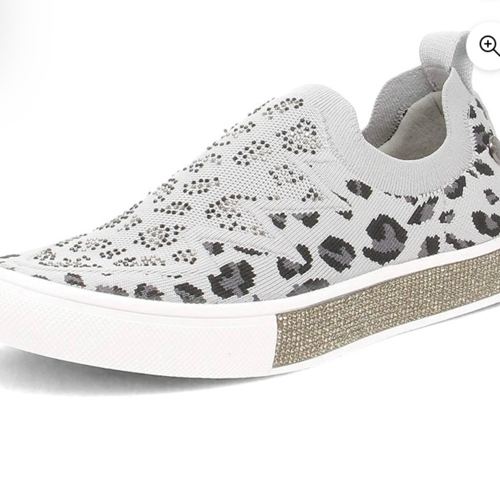 Bernie Mev Gardenia Leopard print silver with bling size 38